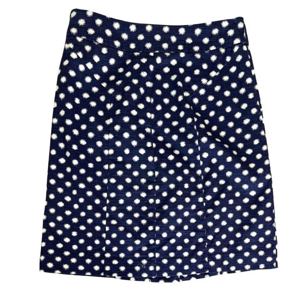 Boden Navy Blue & White A-Line Pleated Mini Skirt Polka Dot Print Size 2 - Picture 4 of 9